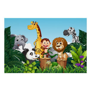 Many Cute Animals in the Forest-23869 Poster