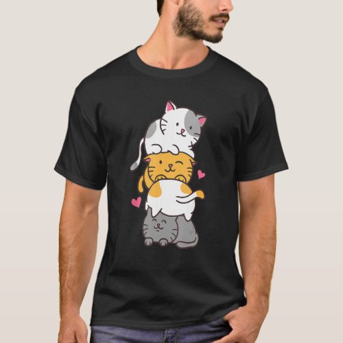 Many Cute Cats Playing Round Puzzle Cat_mom T_Shirt
