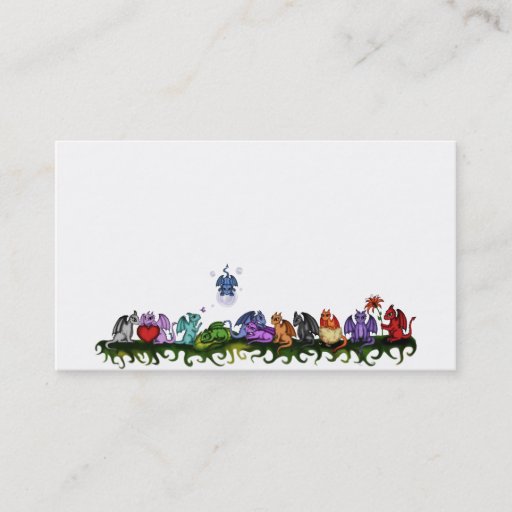 Customizable many cute dragons business cards