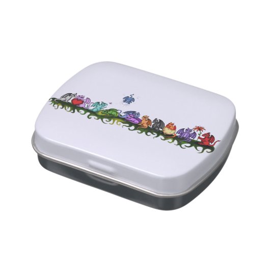 many cute dragons candy tin (Side)