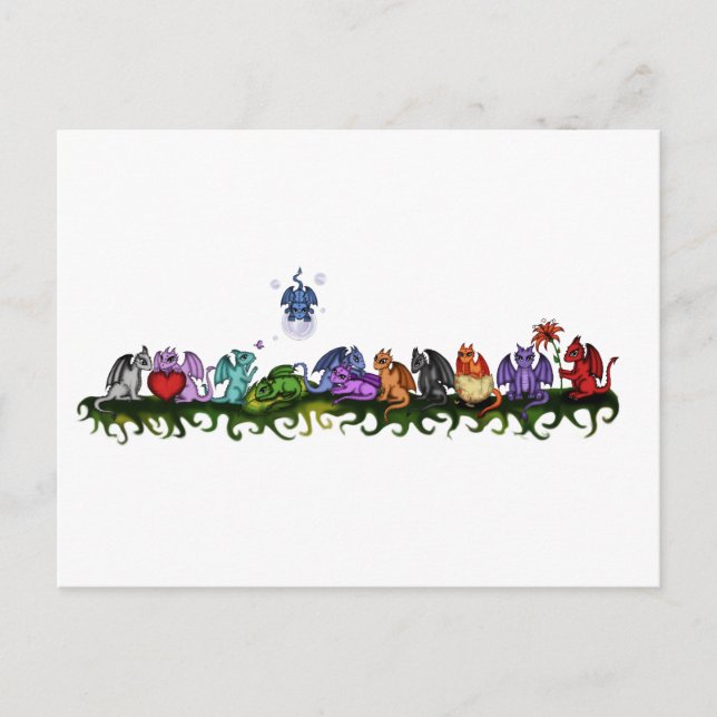 many cute Dragons Postcard (Front)