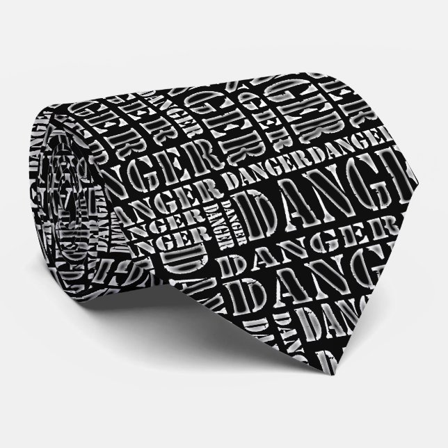 Many Dangers II  - Black Neck Tie (Rolled)