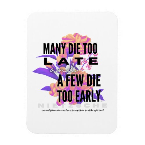 Many die too late and a few too early NIETZSCHE Magnet