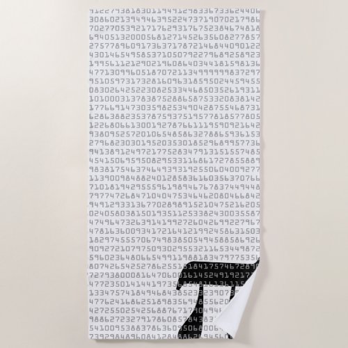 Many Digits of Pi Mathematical Constant Beach Towel