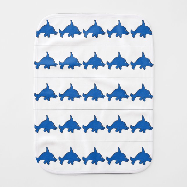 Many Dolphin Dannys Burp Cloth (Front)