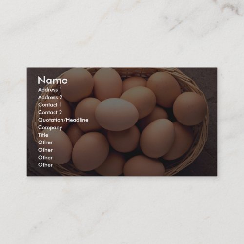 Many eggs in basket business card template
