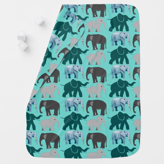 Many Elephants Baby Blanket (In Situ)