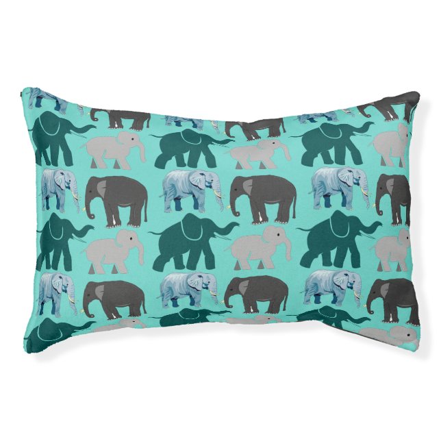 Many Elephants Dog Bed (Front)