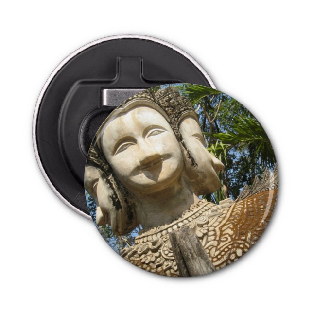 Many Face Wai ... Nong Khai, Isaan, Thailand Bottle Opener (Front)