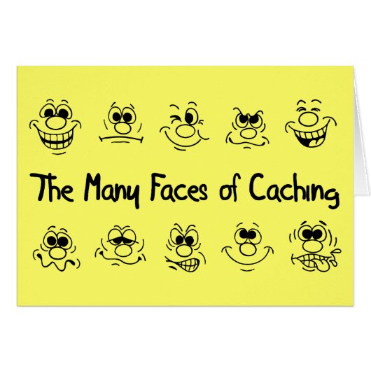 Many Faces of Caching Card (Front Horizontal)