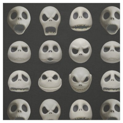 Many Faces of Jack Skellington - Pattern Fabric