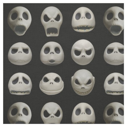 Many Faces of Jack Skellington - Pattern Fabric