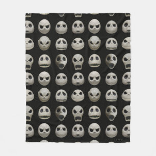 Many Faces of Jack Skellington - Pattern Fleece Blanket