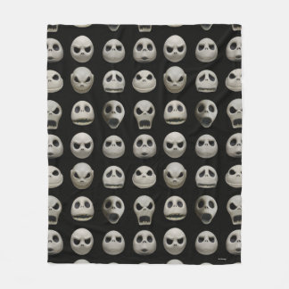 Many Faces of Jack Skellington - Pattern Fleece Blanket