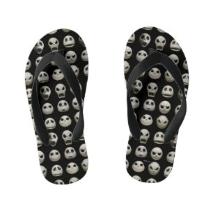 Many Faces of Jack Skellington - Pattern Kid's Flip Flops