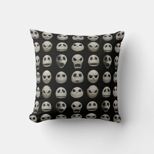 Many Faces of Jack Skellington _ Pattern Throw Pillow