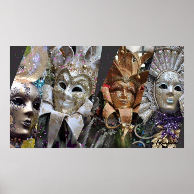Many Faces of Mardi Gras Poster (Front)