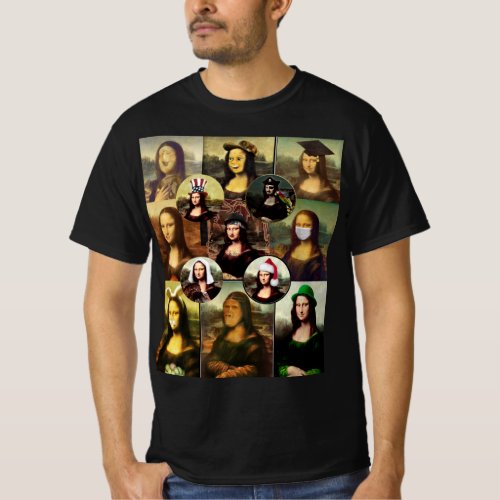 Many Faces of Mona Lisa T_Shirt