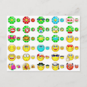 many faces postcard