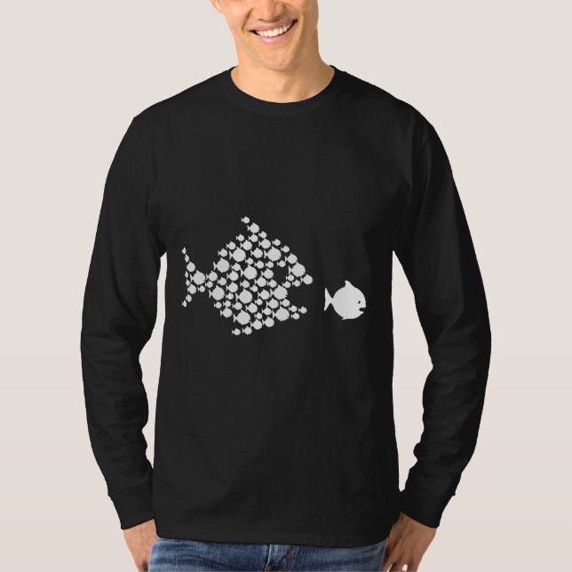 Many Fish Chasing Big Fish T-Shirt (Front)