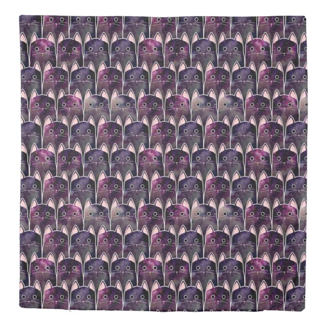 Many Galaxy Cats Pattern Duvet Cover (Back)