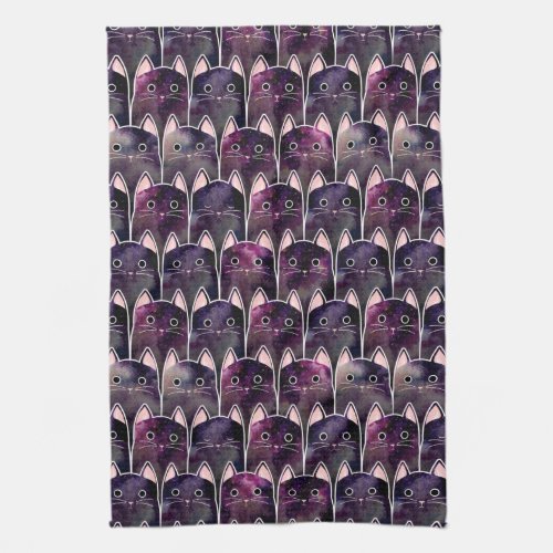 Many Galaxy Cats Pattern Kitchen Towel