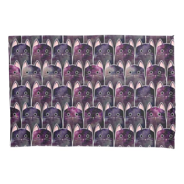 Many Galaxy Cats Pattern Pillow Case (Front)