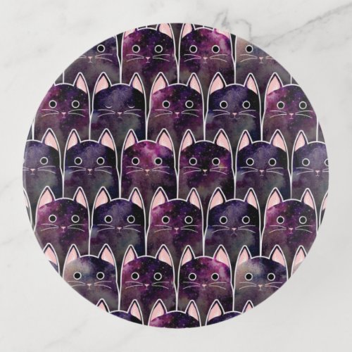 Many Galaxy Cats Pattern Trinket Tray