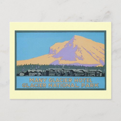 Many Glacier Hotel Glacier National Park Vintage Postcard