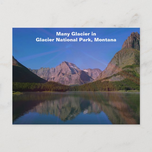 Many Glacier in Glacier National Park, Montana Postcard (Front)