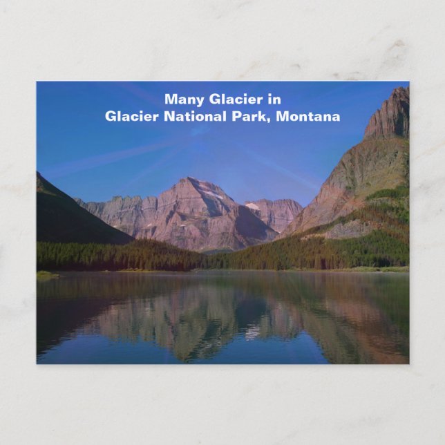 Many Glacier in Glacier National Park, Montana Postcard (Front)