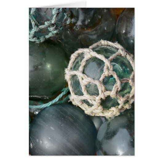 Many glass fishing floats, Alaska Cards (Front)