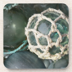 Many glass fishing floats, Alaska Coaster