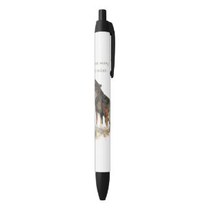 Many great Voices Inspirational Wolf Quote Pen