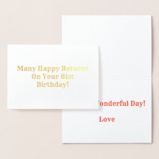 Many Happy Returns Foil Card