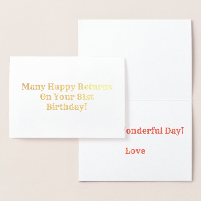 Many Happy Returns Foil Card (Display)