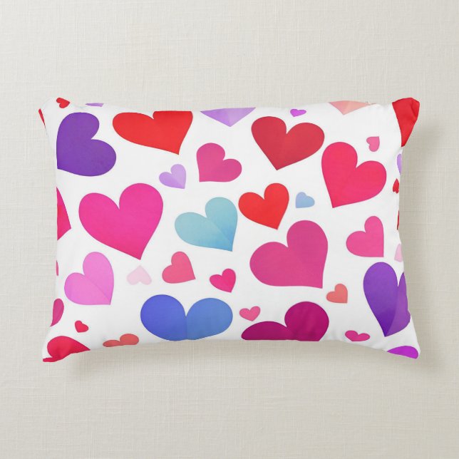 Many Hearts Accent Pillow (Front)