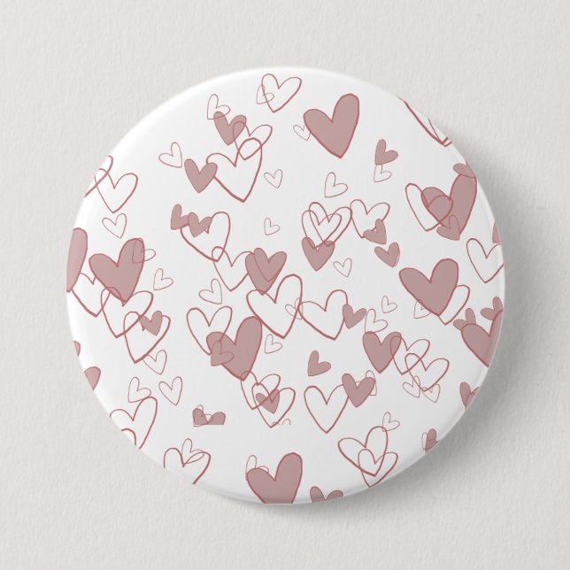 Many Hearts Large Round Badge (7,6 cm) Button (Front)