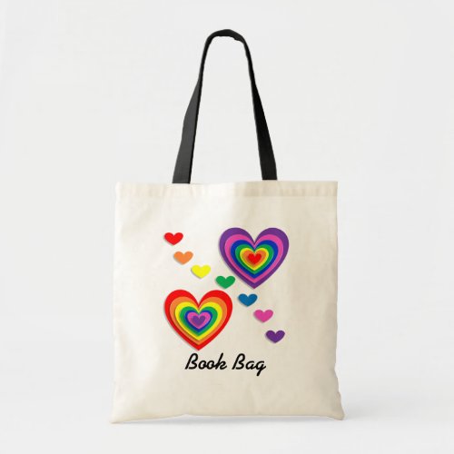 Many Hearts with rainbow colors Tote Bag