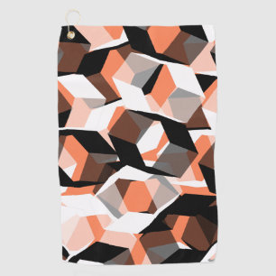 Many hexagons with colorless parts on salmon color golf towel