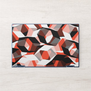 Many hexagons with discolored parts, in light red HP laptop skin