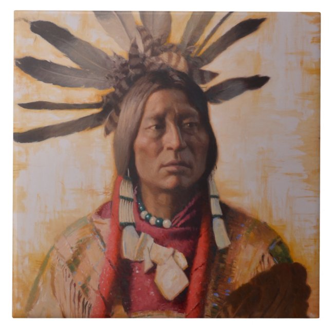 Many Horns Ceramic Tile (Front)