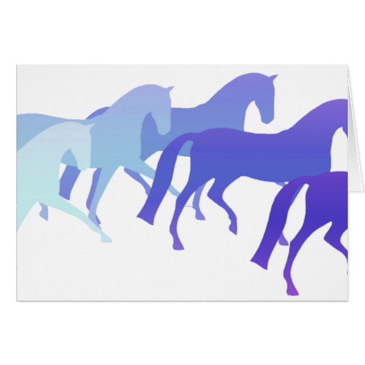 Many Horses (blues) Cards (Front Horizontal)