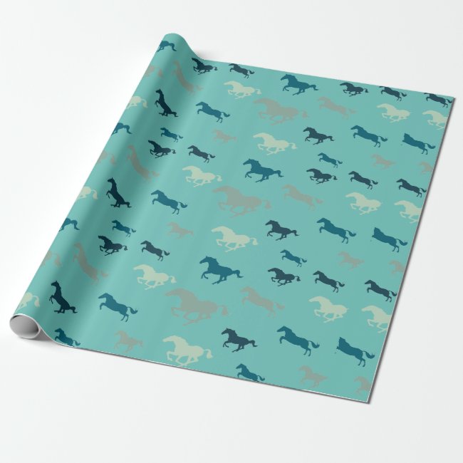 Many Horses Design Wrapping Paper