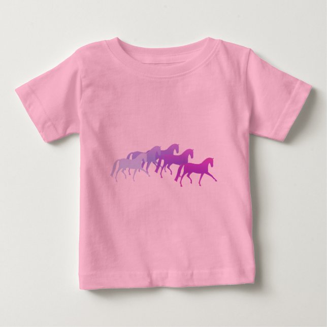 Many Horses (purples) Baby T-Shirt (Front)