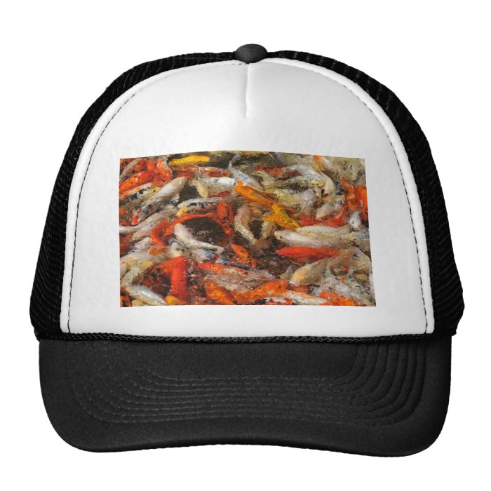 Many koi carp multicolor mesh hats