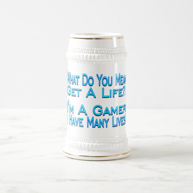 Many Lives Gamer Beer Stein (Center)