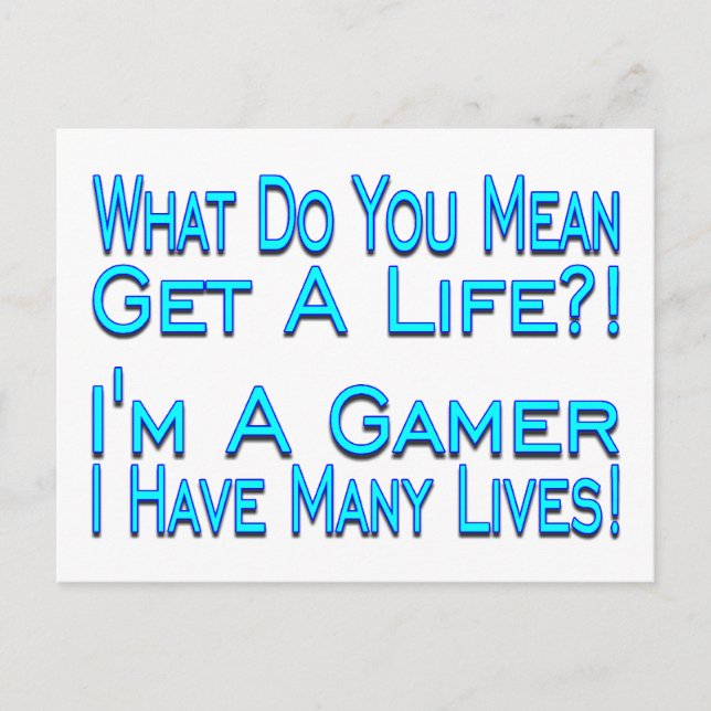 Many Lives Gamer Postcard (Front)