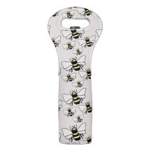 Many Many Bees Wine Bag