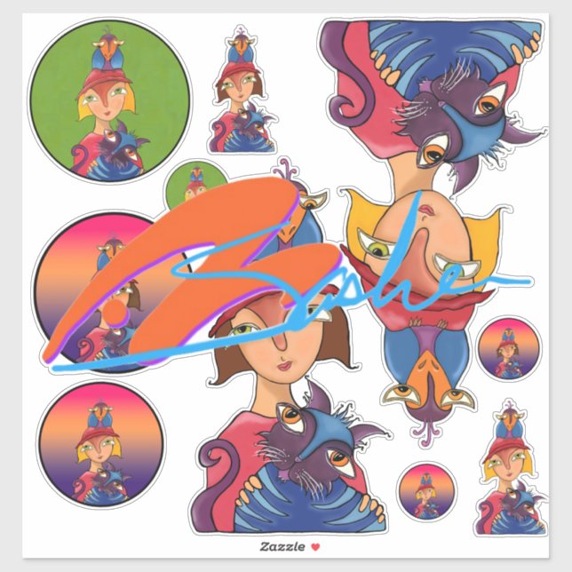 Many, Many Bird,Cat Ladies Sticker (Sheet)